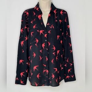 EXPRESS "The Portofino Shirt" Button-Up Bird Print Size Medium